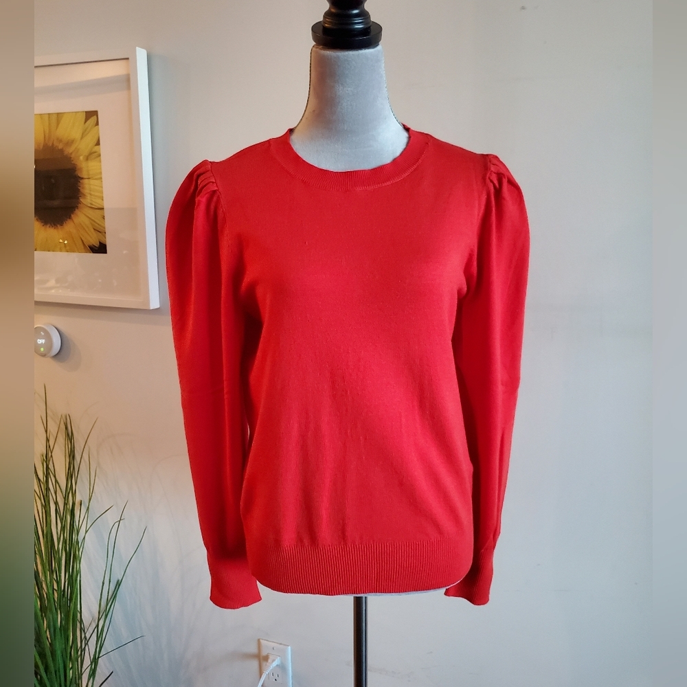 Burnt-Orange Puffer Top